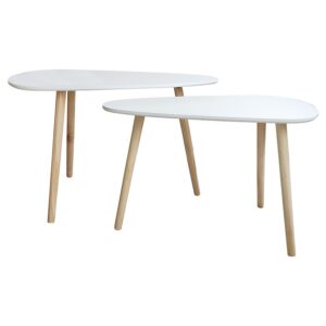 Súprava stolíkov Frej biela/dub prírodný