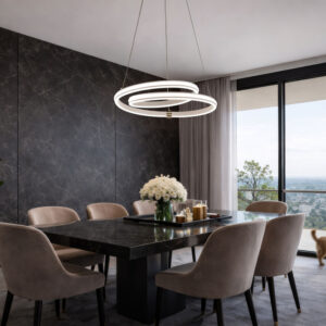 SANTA lampa wisząca złoty 32W LED 3000, 4000, 6500K maskownica biały