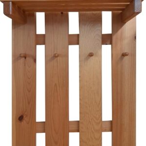 Vešiak S poličkou 4 Drevené Rukoväť Jelša