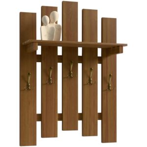 Vešiak S poličkou 5 Kov Rukoväť Dub