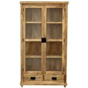 Vitrína Devi 100x180x45 indický masív mango