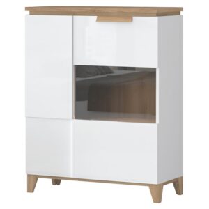 Vitrína Brio K2S lakované pacific walnut/crystal white