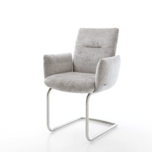 Jedálenská stolička Jova-Flex s opierkami mikrovlákno strieborno sivá