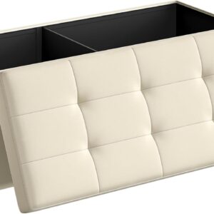 SONGMICS Stolička s úložným priestorom 110 x 38 x 38 cm béžová