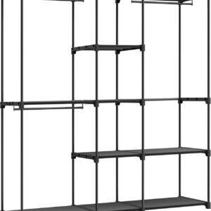 SONGMICS Otvorená skriňa 182 x 182 x 43 cm, čierna