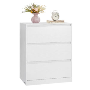 VASAGLE Komoda KAILYN 3 zásuvky 60 x 75 x 40 cm biela