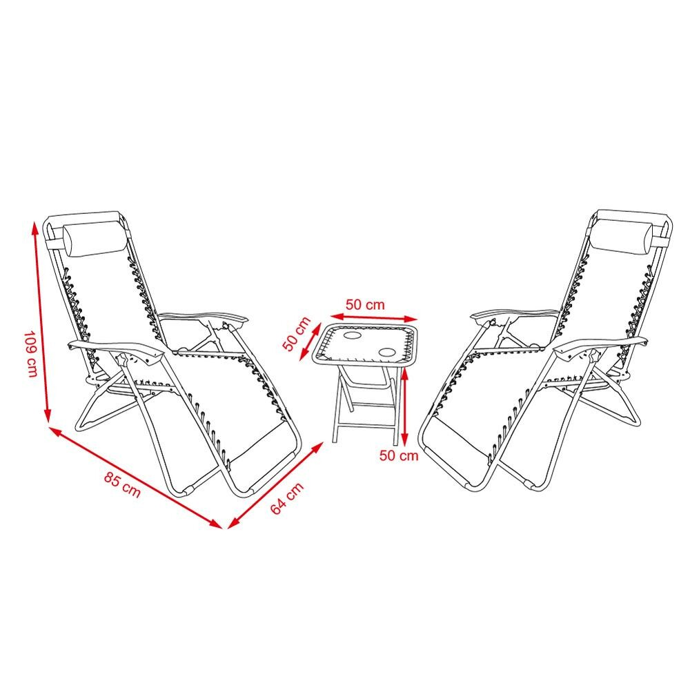 3-dielna sada relaxačných kresiel + stolíkaAtlantic – Obrázok 2