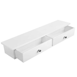 SONGMICS Nástenná polica s dvoma zásuvkami 65×15 cm
