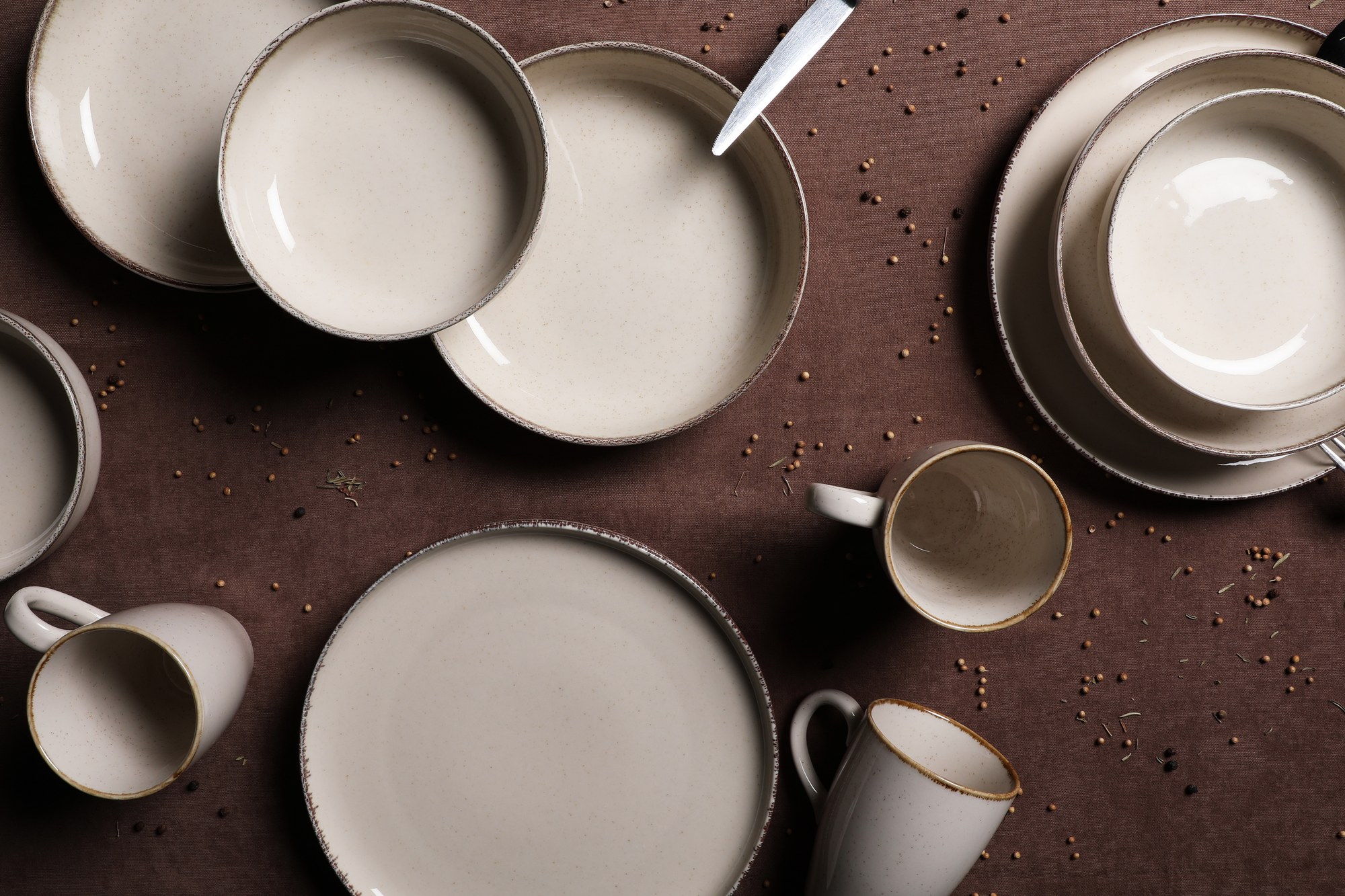ASIR Porcelánová jedálenská súprava (16 ks) béžová – Obrázok 3