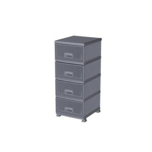 Aldotrade Komoda so 4 zásuvkami RETRO NEW, sivá