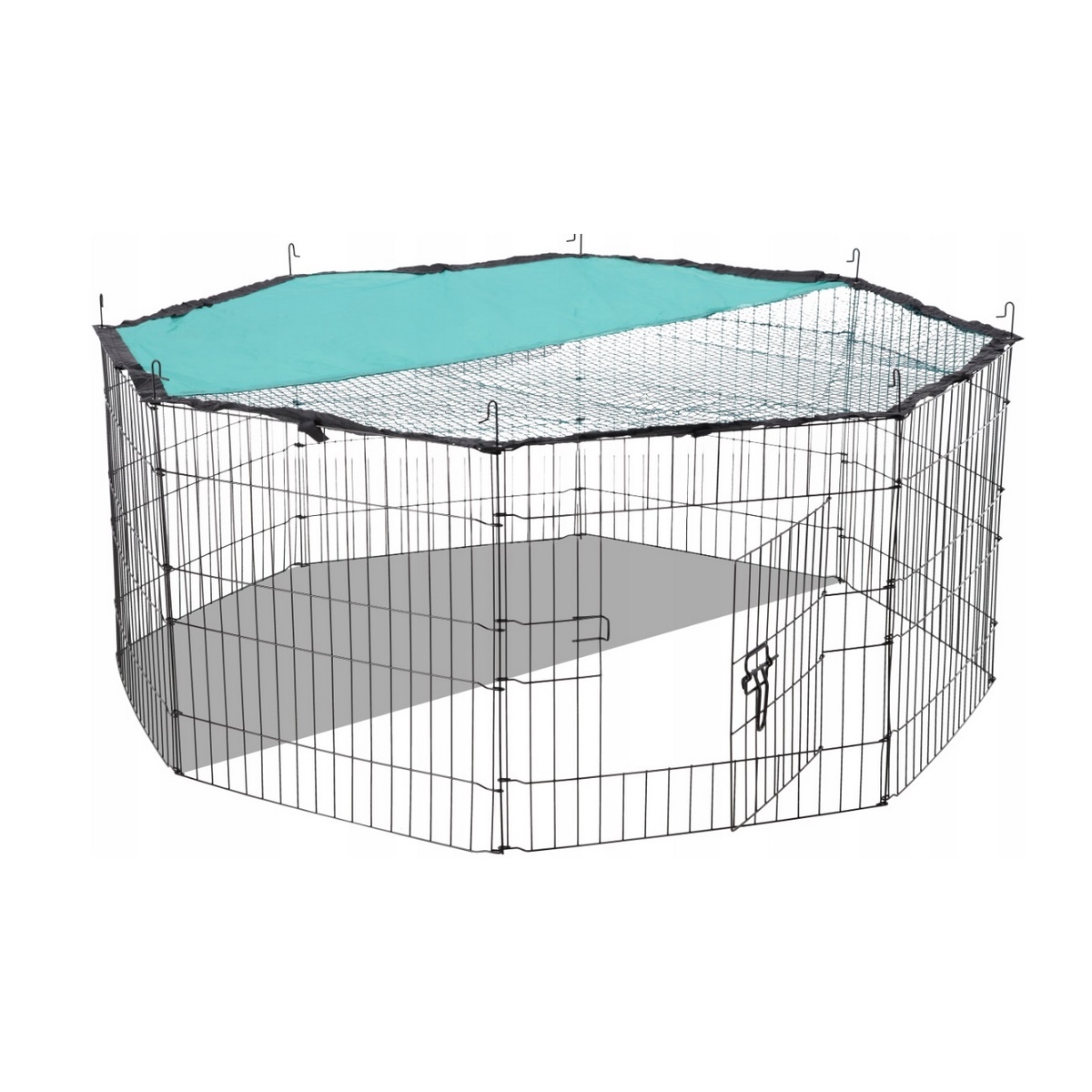 Aldotrade Ohrádka pre drobné zvieratá vrátane siete so slnečnou clonou, 8 panelov 56 x 57 cm – Obrázok 3