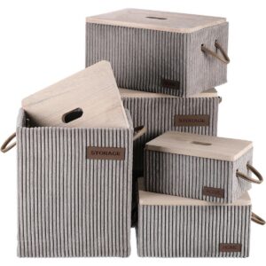 Autronic Súprava 5 látkových úložných boxov, sivá