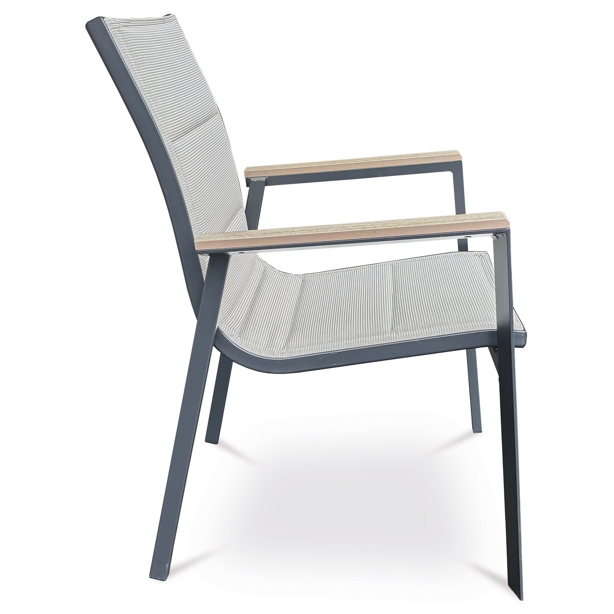 Autronic Záhradná stolička, hliník, textil,béžová, A ZC-S1110 BK – Obrázok 3