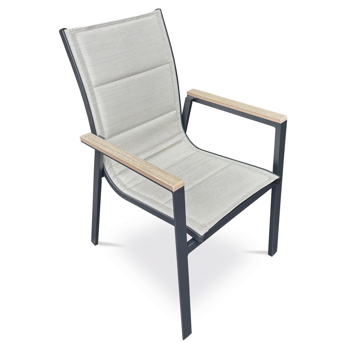 Autronic Záhradná stolička, hliník, textil,béžová, A ZC-S1110 BK – Obrázok 4