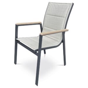 Autronic Záhradná stolička, hliník, textil,béžová, A ZC-S1110 BK
