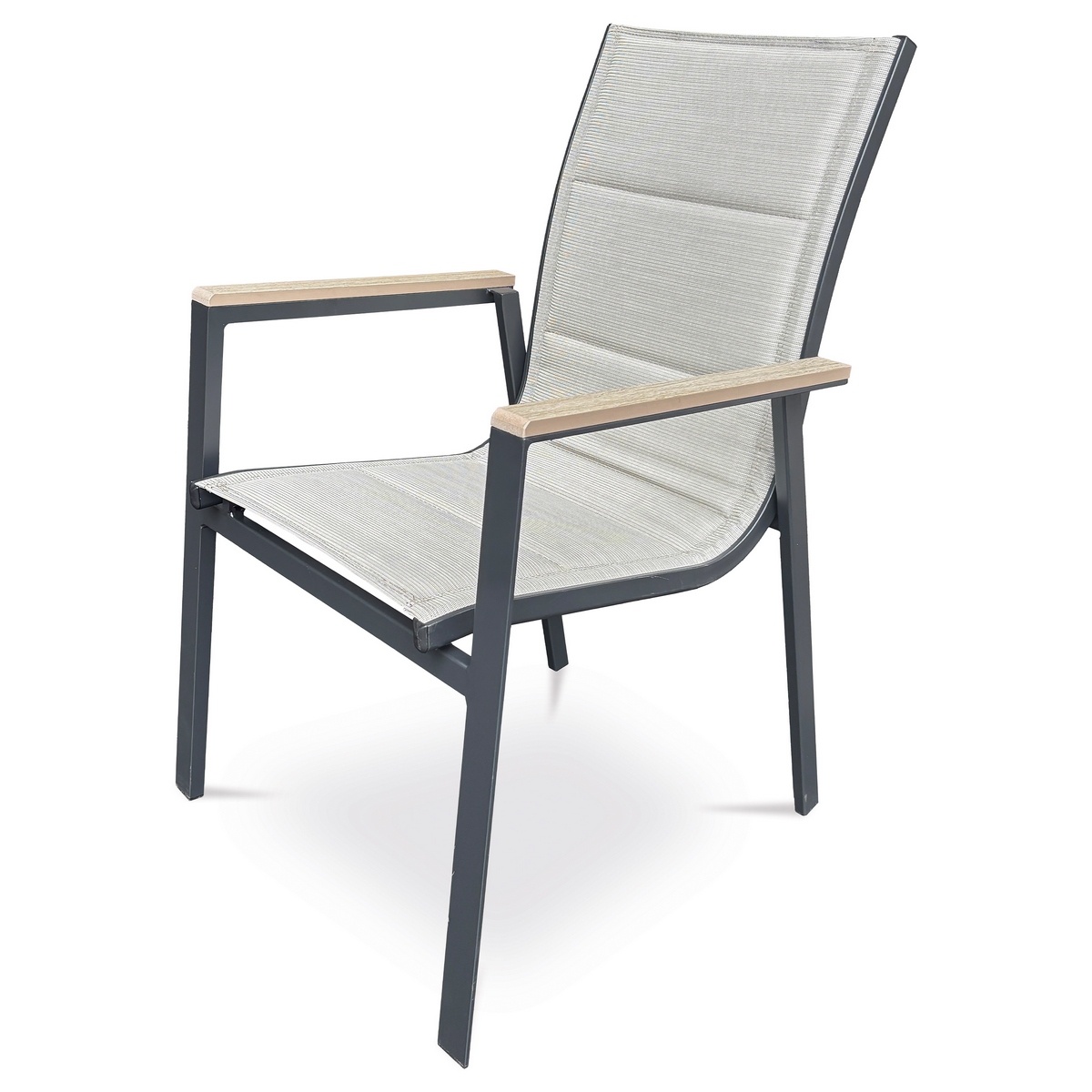 Autronic Záhradná stolička, hliník, textil,béžová, A ZC-S1110 BK