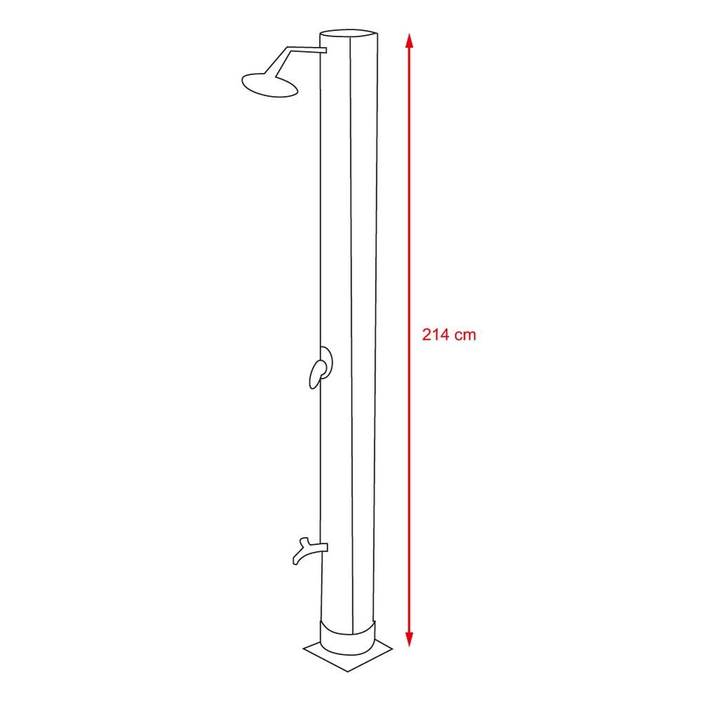 Avenberg Solárna sprcha Exclusive 40 l + nožnásprcha, výška 214 cm – Obrázok 3