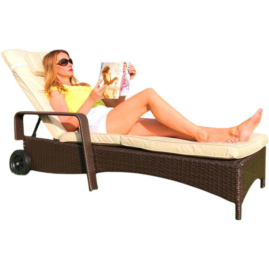 Avenberg Záhradné relaxačné ležadlo Havana, hnedé,200 x 69 x 33 cm