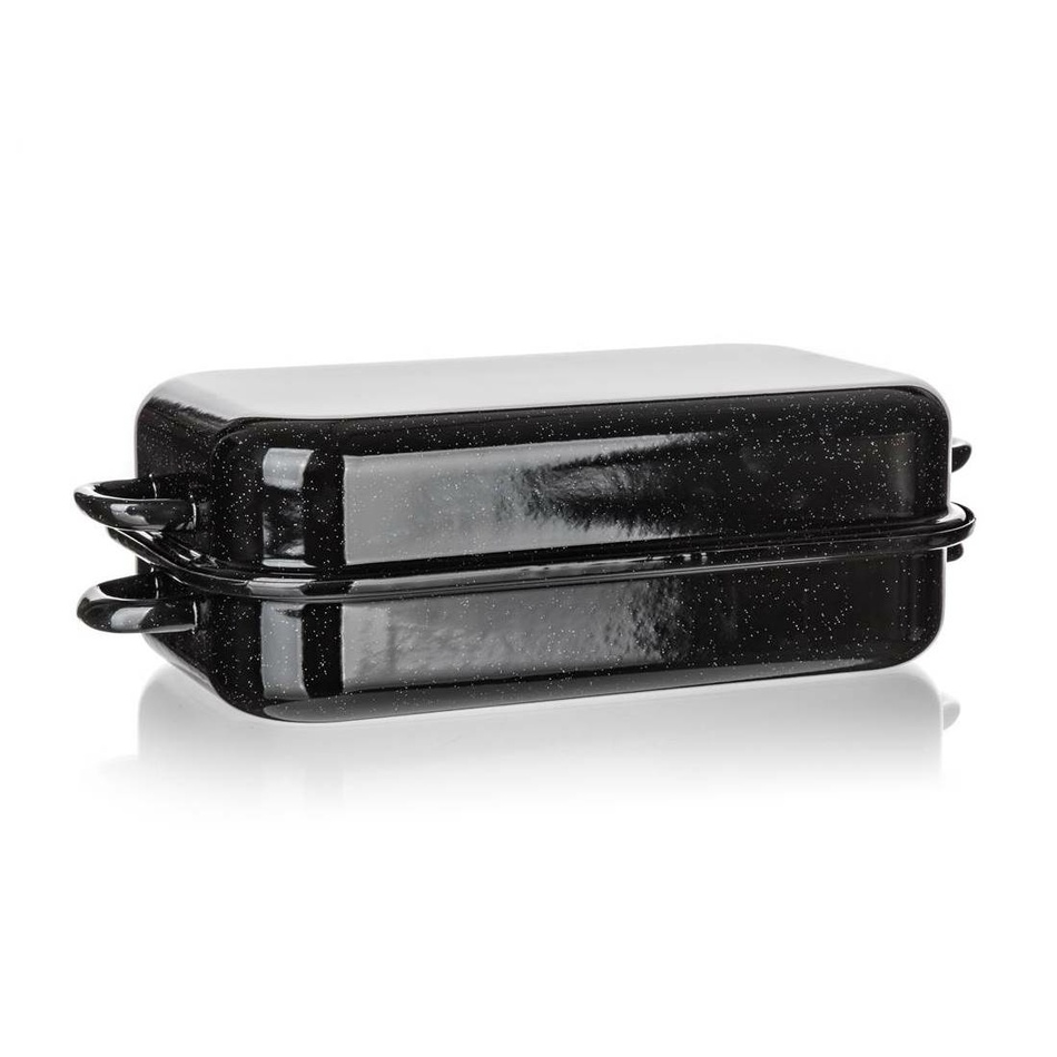 Banquet 2-dielny hranatý smaltovaný pekáč CULINARIA Black, 35 cm – Obrázok 2