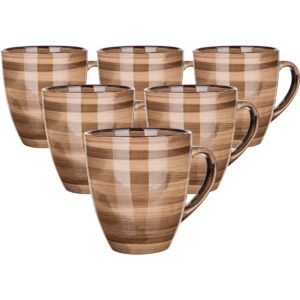 Banquet 6-dielna sada keramických hrnčekov PALAS, 400 ml, hnedá