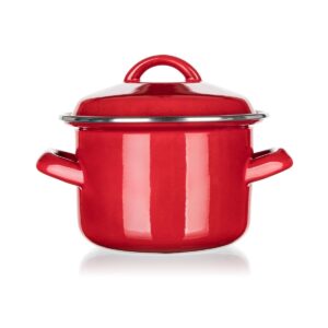 Banquet Smaltovaný hrniec s pokrievkou Milton red, 12 cm, 0,78 l, 12 cm