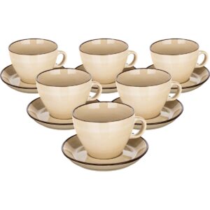 Banquet Súprava 6 šálok s podšálkami Palas 290 ml, krémová
