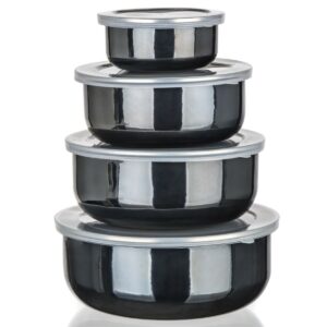 Banquet Súprava smaltovaných misiek METALLIC Black, 8 ks