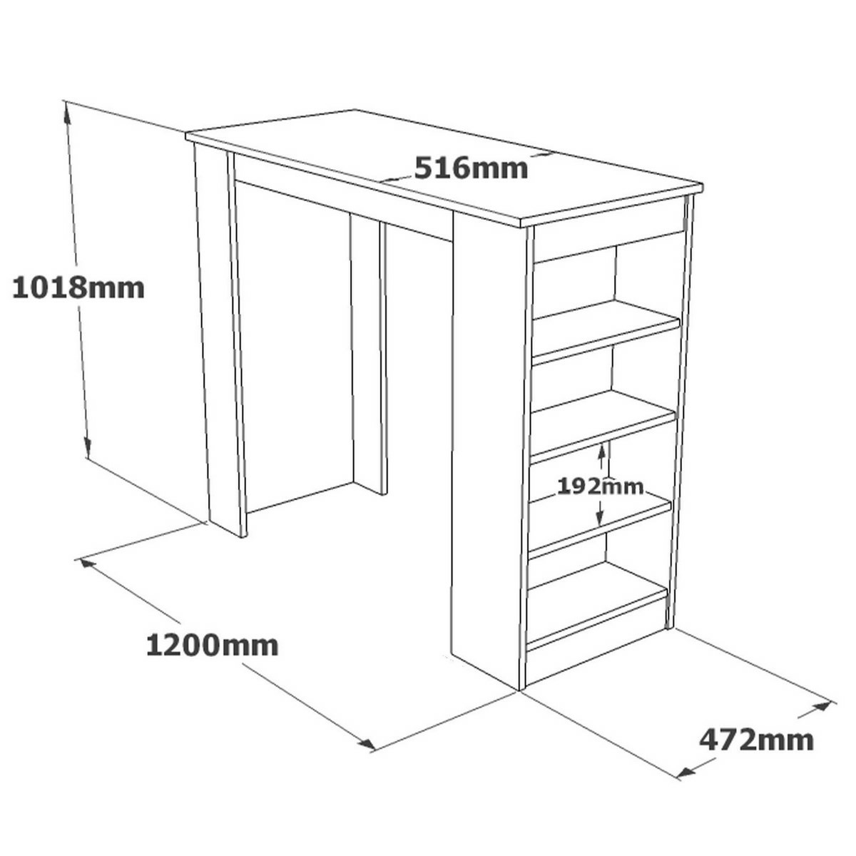 Barový stôl Lux White and Atlantic Pine – Obrázok 4