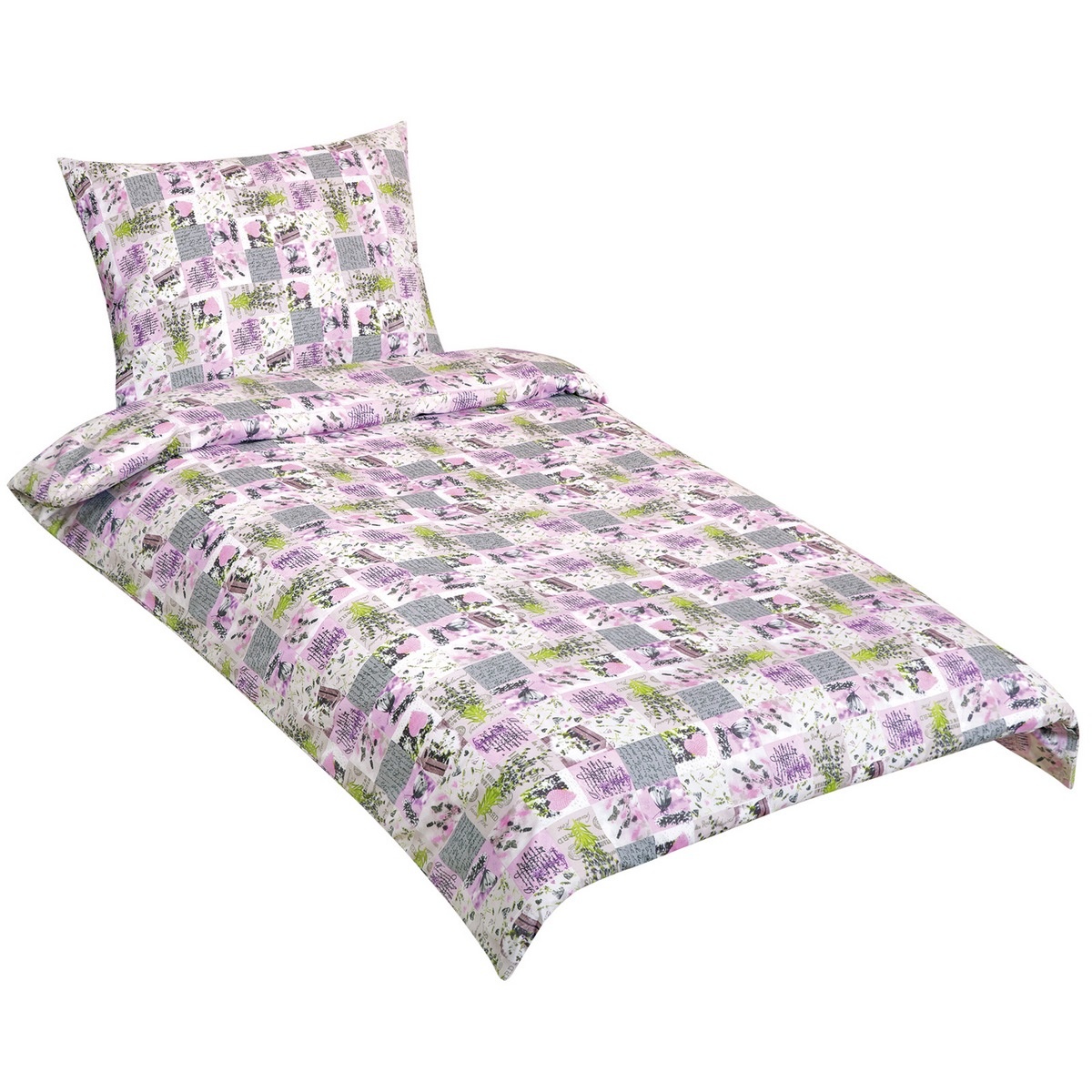Bellatex Bavlnené obliečky Patchwork lila, 140 x 200 cm, 70 x 90 cm – Obrázok 3