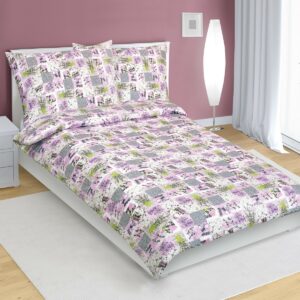 Bellatex Bavlnené obliečky Patchwork lila, 140 x 200 cm, 70 x 90 cm