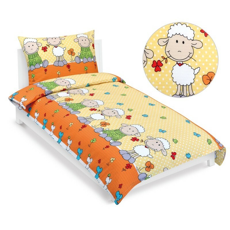 Bellatex Detské krepové obliečky Ovečka žltá, 140 x 200, 70 x 90 cm – Obrázok 2