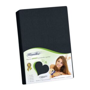 Bellatex Jersey prestieradlo Kamilka čierna, 220 x 200 cm