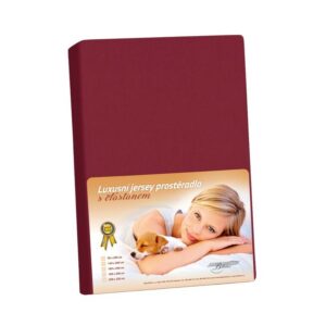 Bellatex Jersey prestieradlo s elastanom bordová, 180 x 200 cm, 180 x 200 cm