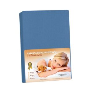 Bellatex Jersey prestieradlo s elastanom tmavomodrá, 90 x 200 cm