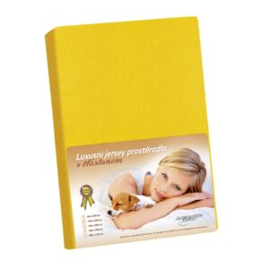 Bellatex Jersey prestieradlo s elastanom žltá, 140 x 200 cm
