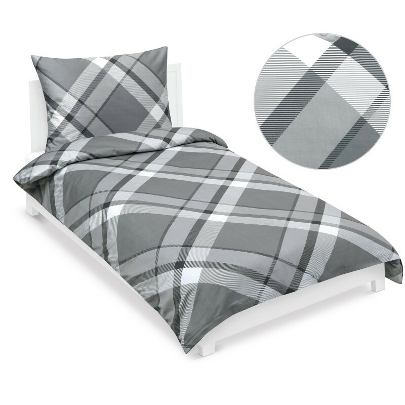 Bellatex Saténové povlečení Káro šedá , 140 x 200cm, 70 x 90 cm, 140 x 200 cm, 70 x 90 cm – Obrázok 2