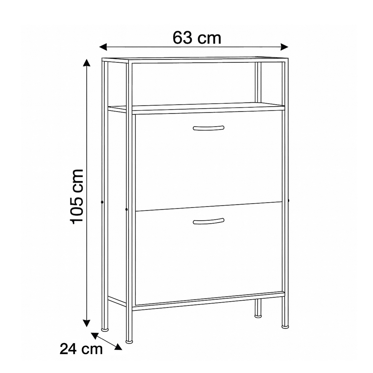 Botník s policami G1007 OAK, dub – Obrázok 3