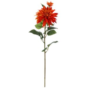 Dahlia oranžová – umelý rezaný kvet, 75 cm