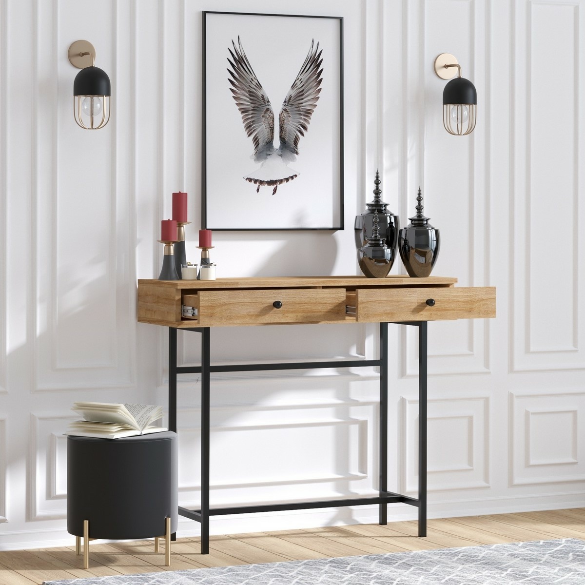 Dekoratívny stolík Esta Oak – Obrázok 2