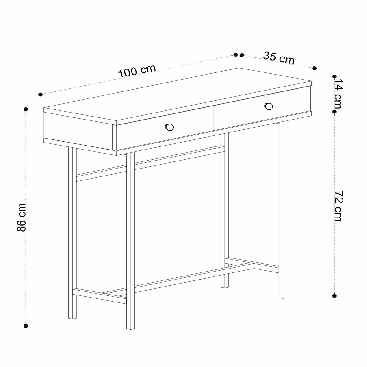 Dekoratívny stolík Esta Oak – Obrázok 3