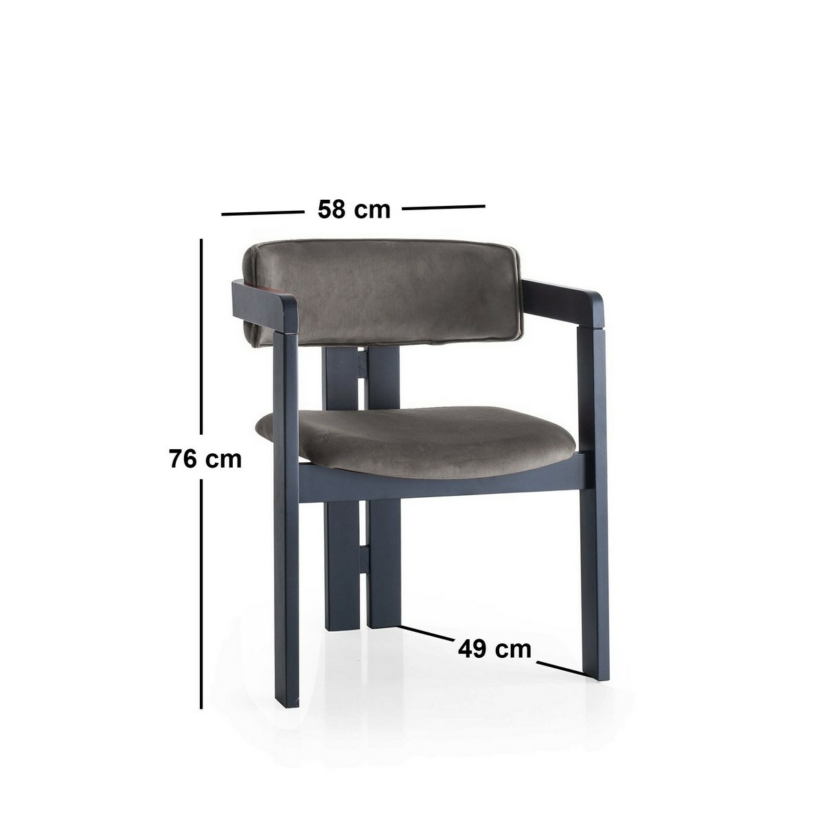 Jedálenská stolička CO Anthracite and Black – Obrázok 3