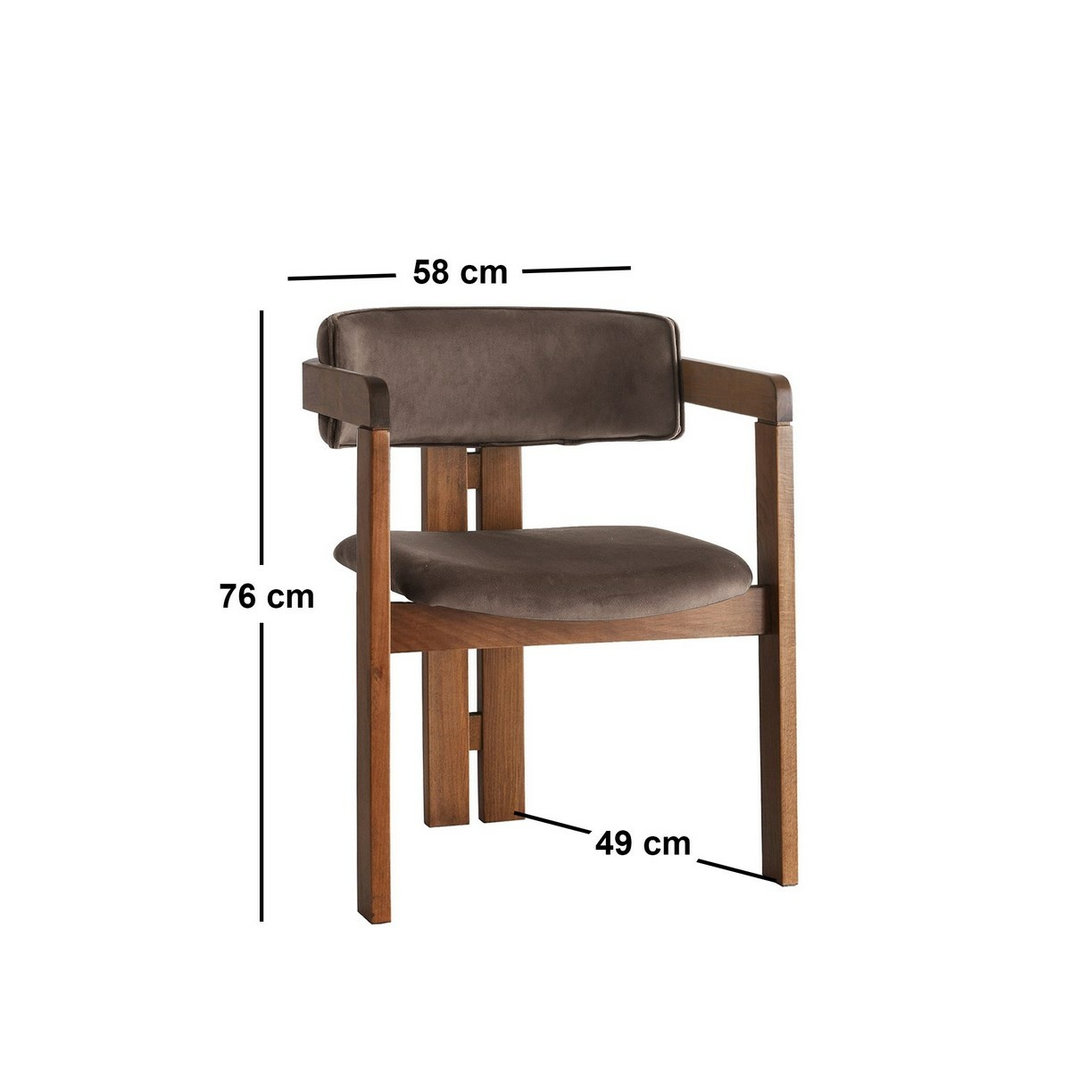 Jedálenská stolička CO Dark Brown and Walnut – Obrázok 3