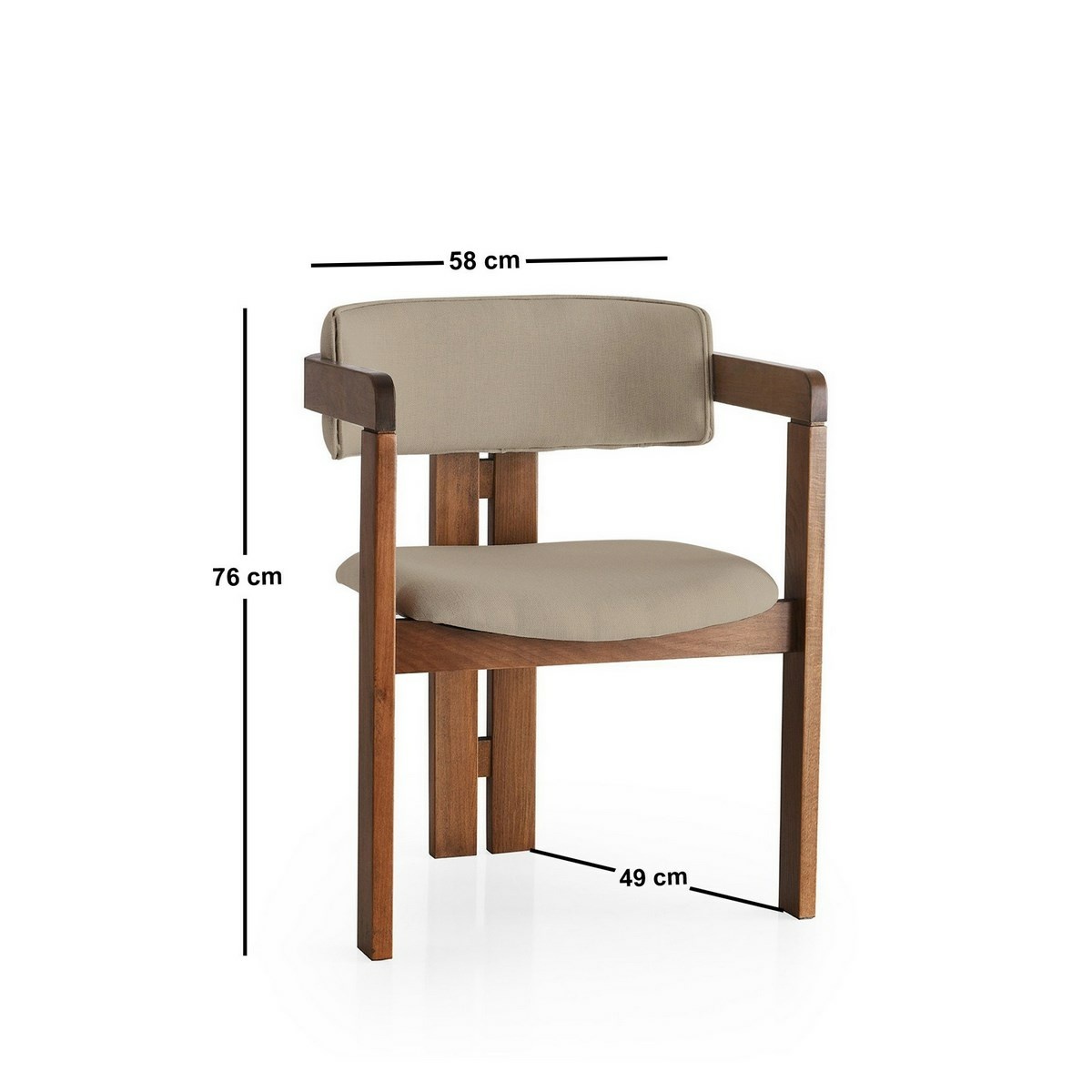 Jedálenská stolička CO Mink and Walnut – Obrázok 3