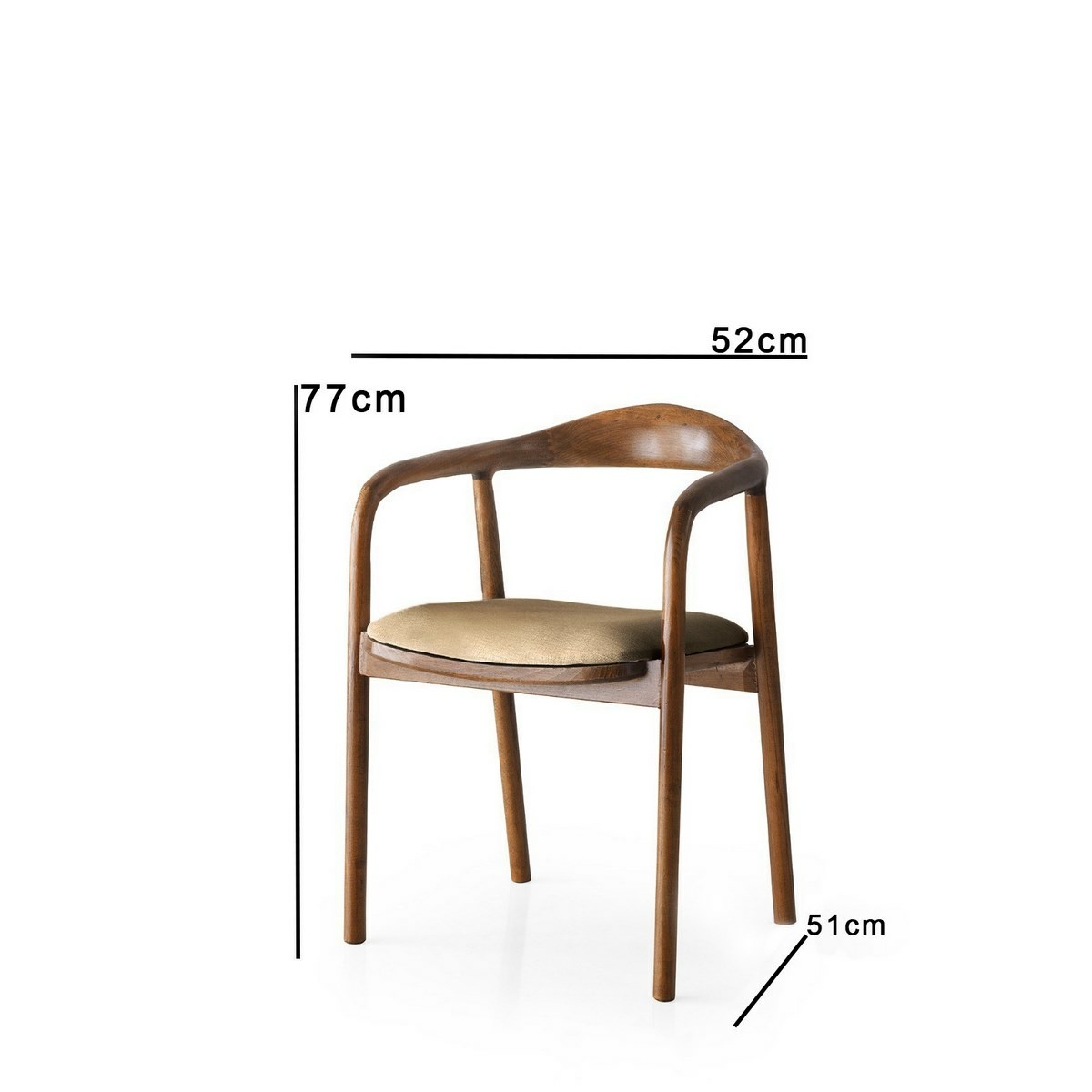 Jedálenská stolička PA Light Brown – Obrázok 2