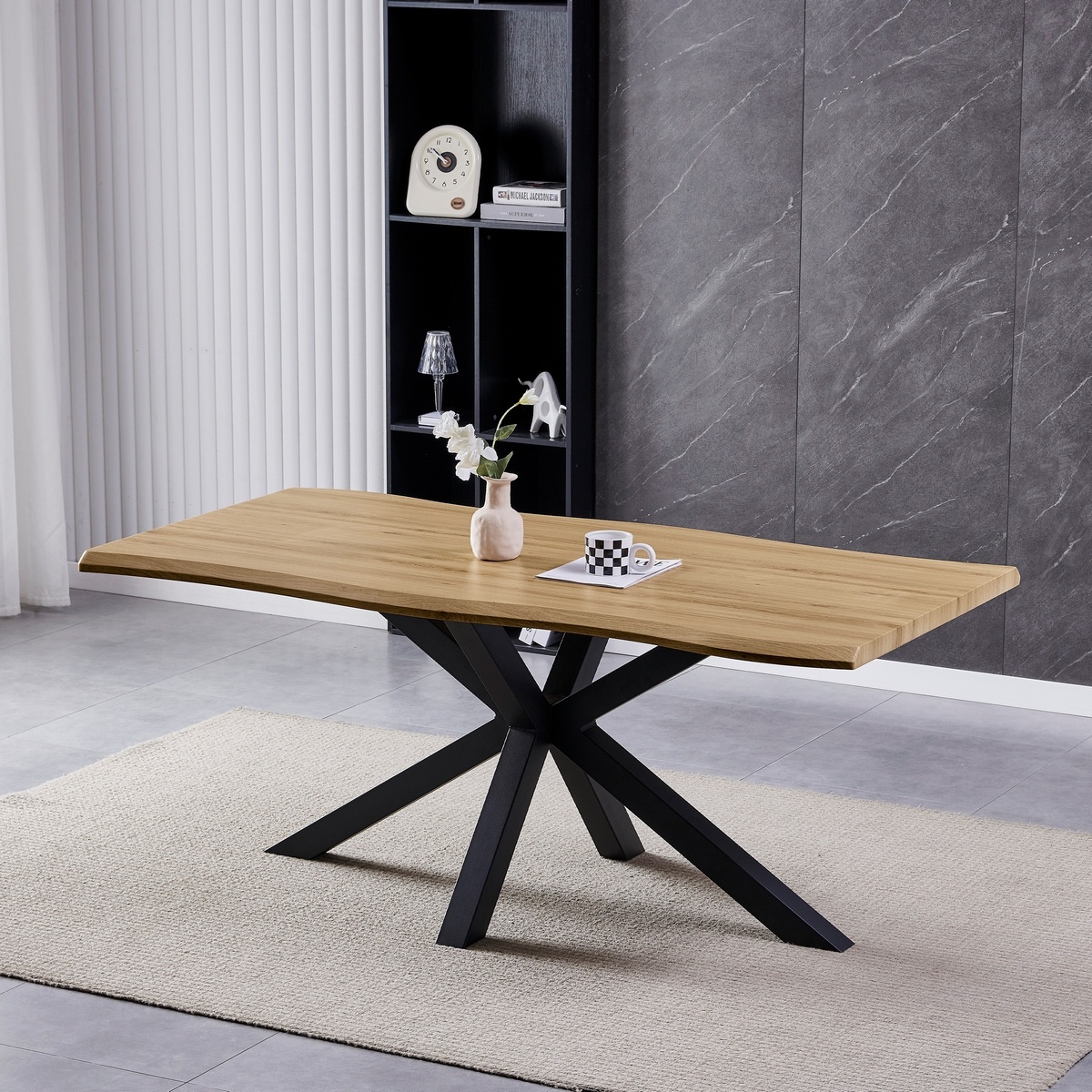 Jedálenský stôl 180 x 90 cm, divoký dub – Obrázok 5