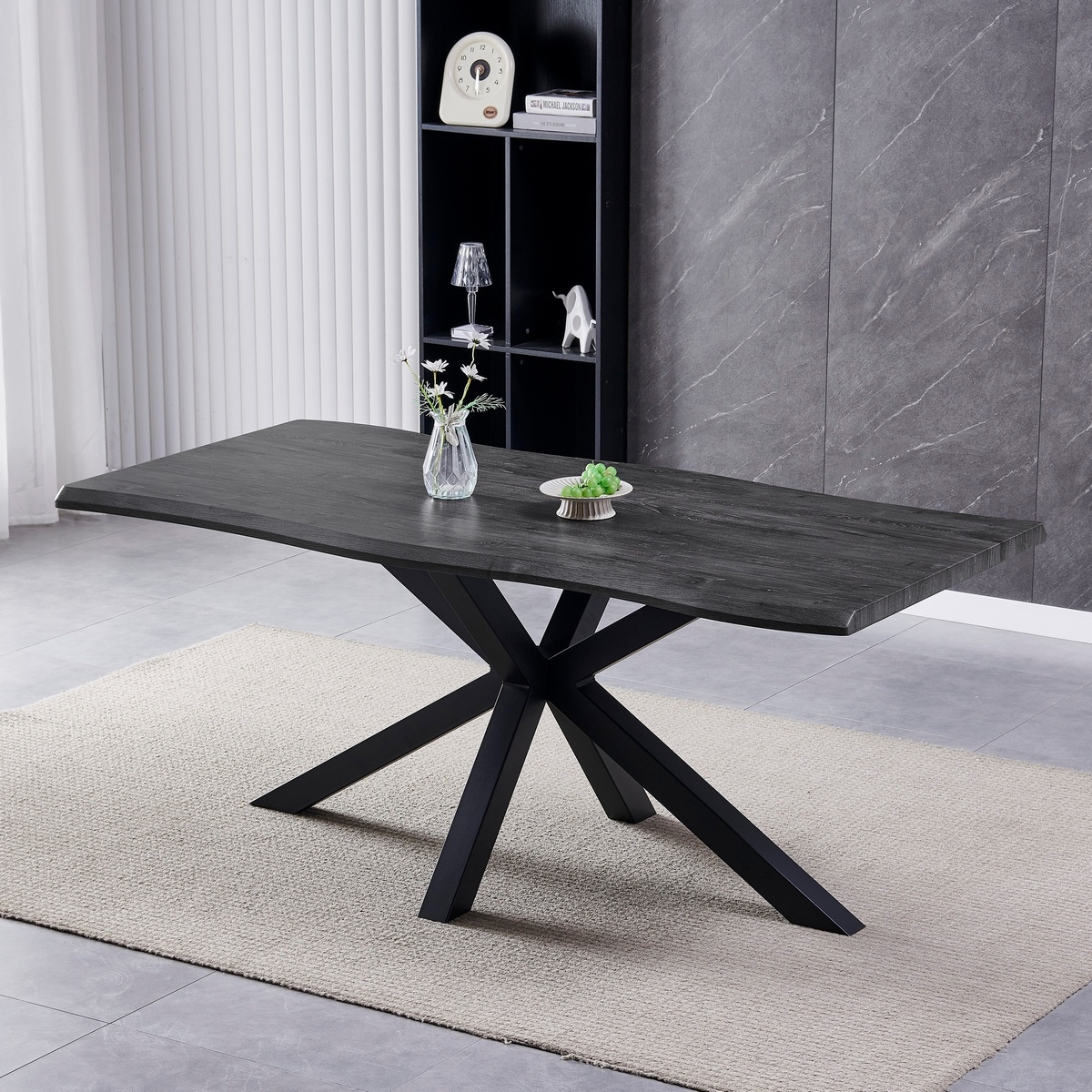 Jedálenský stôl 180 x 90 cm, sivý dub – Obrázok 5