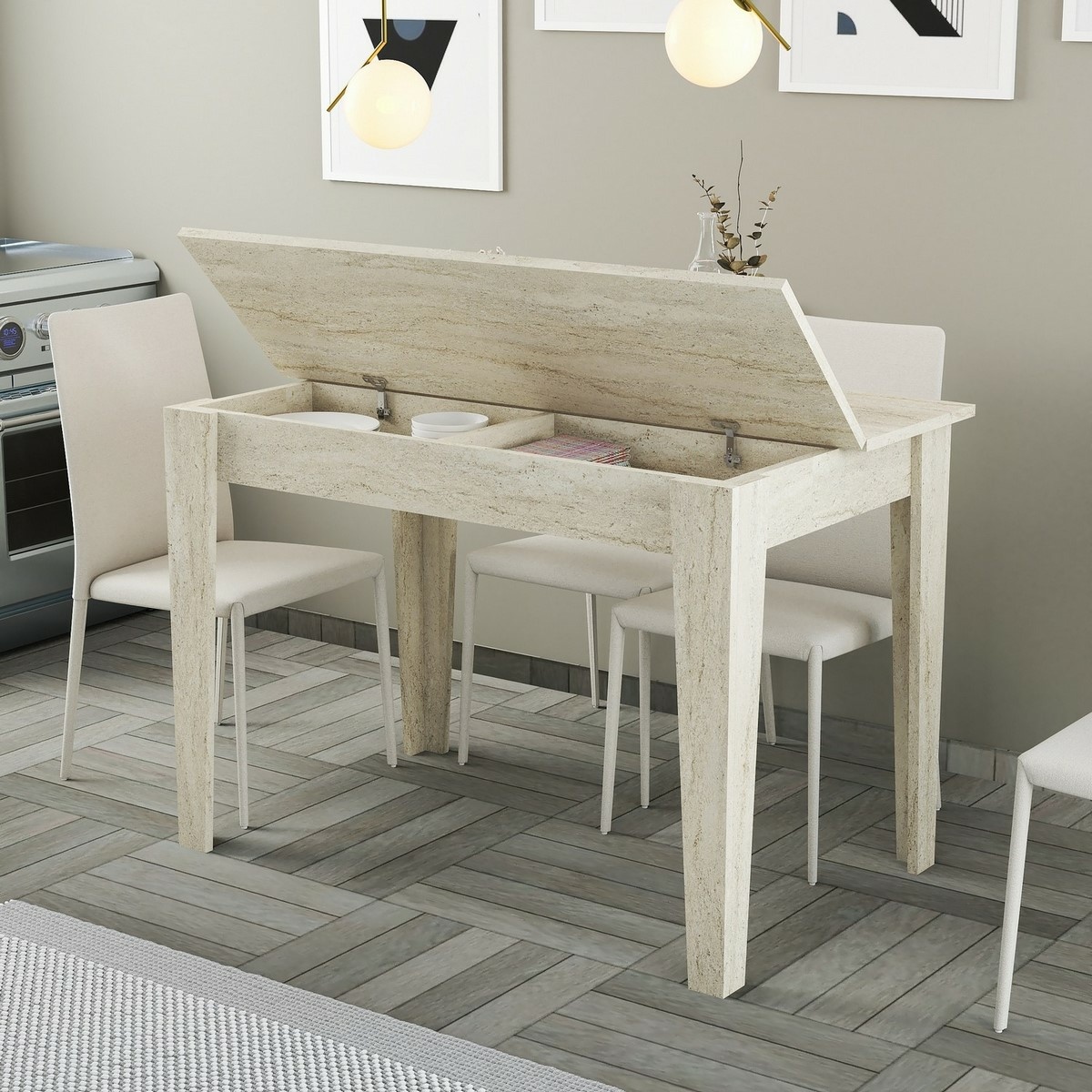 Jedálenský stôl Kiev Travertine – Obrázok 2