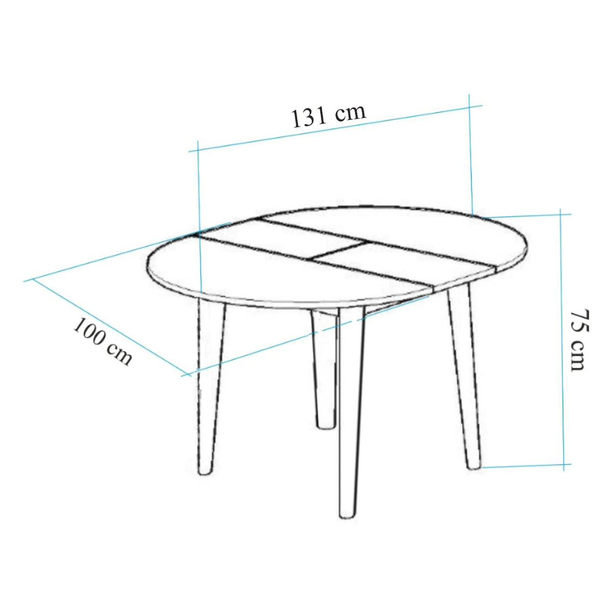 Jedálenský stôl Oliver Oak Black – Obrázok 5