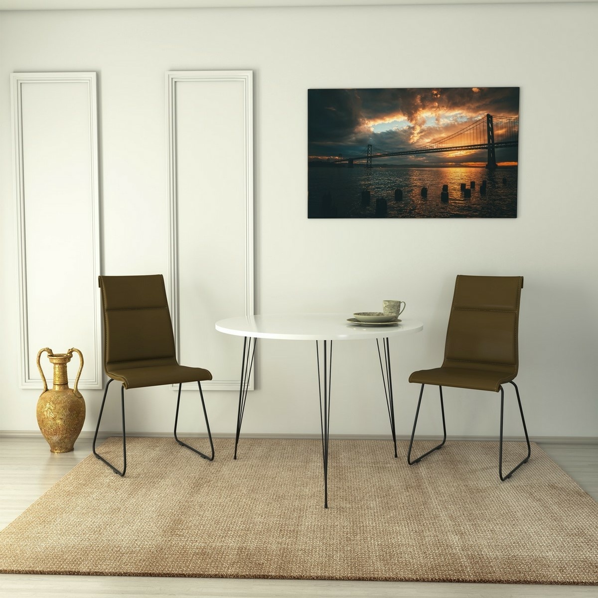 Jedálenský stôl Sandalf Shiny White – Obrázok 4