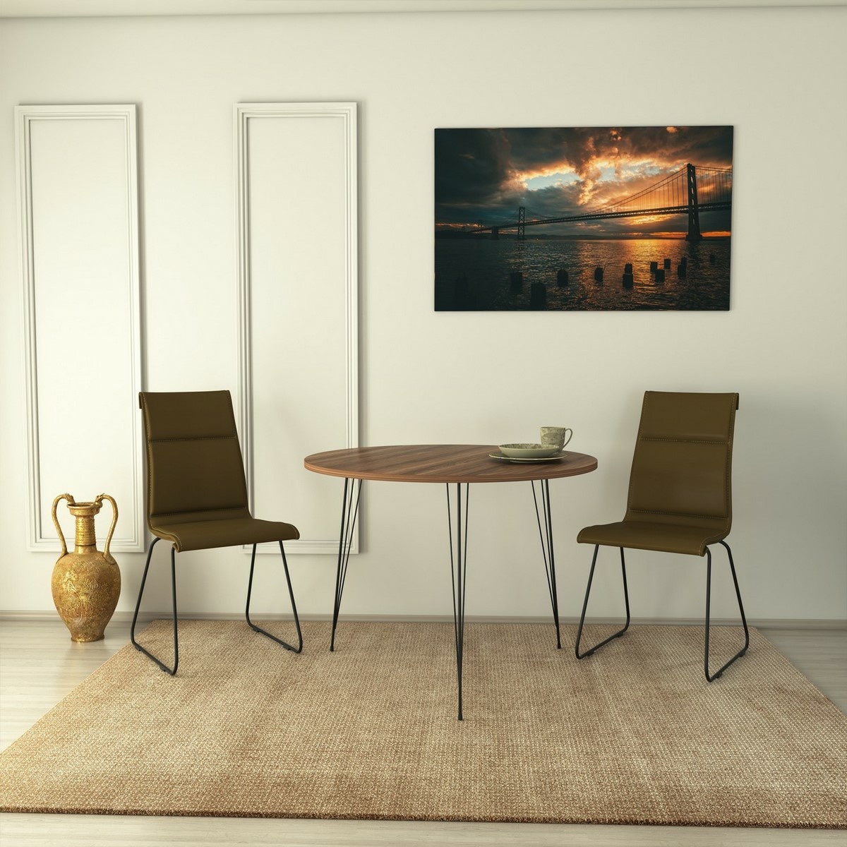 Jedálenský stôl Sandalf Walnut – Obrázok 3
